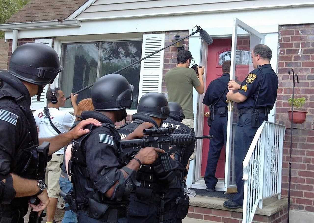 Filming a scene in 'Clandestine' at the New Milford home of Christopher Ryan.