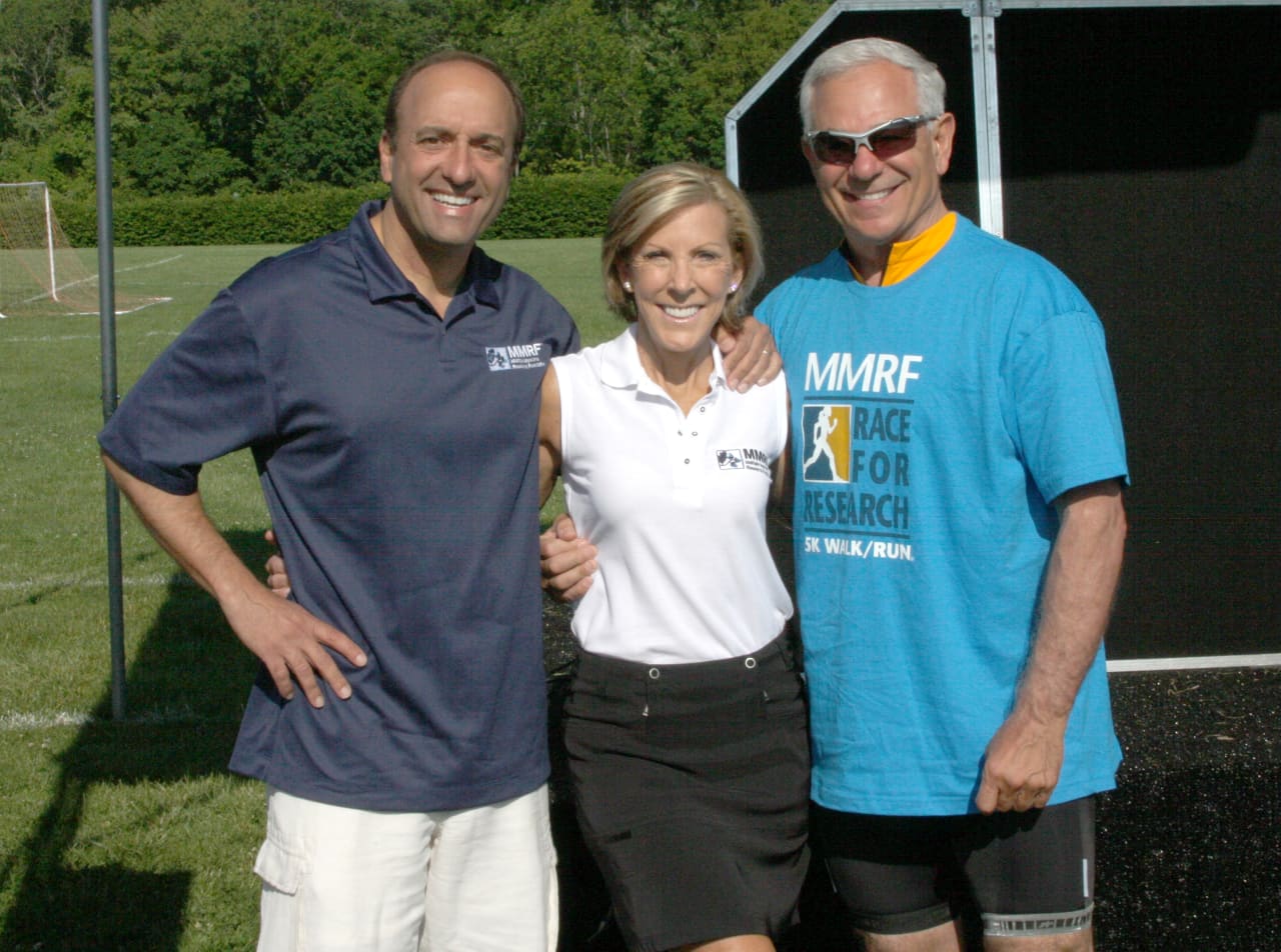 New Canaan residents Paul and Kathy Giusti of the Multiple Myeloma Research Foundation with baseball legend Bobby Valentine at the MMRF Race for Research: Tri-State 5K Walk/Run held June 9, 2013 in New Canaan, CT. 