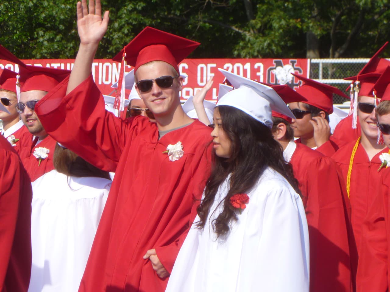 The Class of 2013 waved goodbye to New Canaan High School on Friday at its commencement ceremony. 