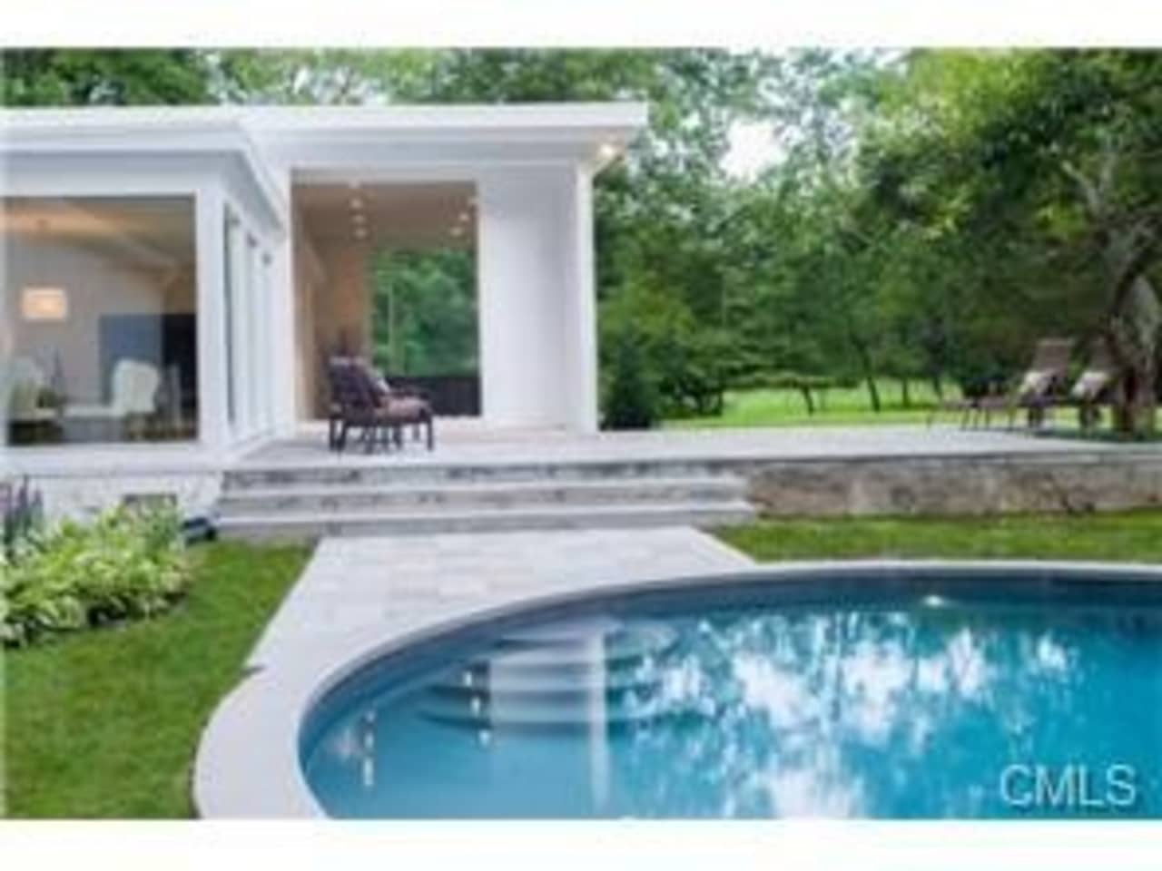 This house at 1528 Ponus Ridge in New Canaan is open for viewing this Sunday.