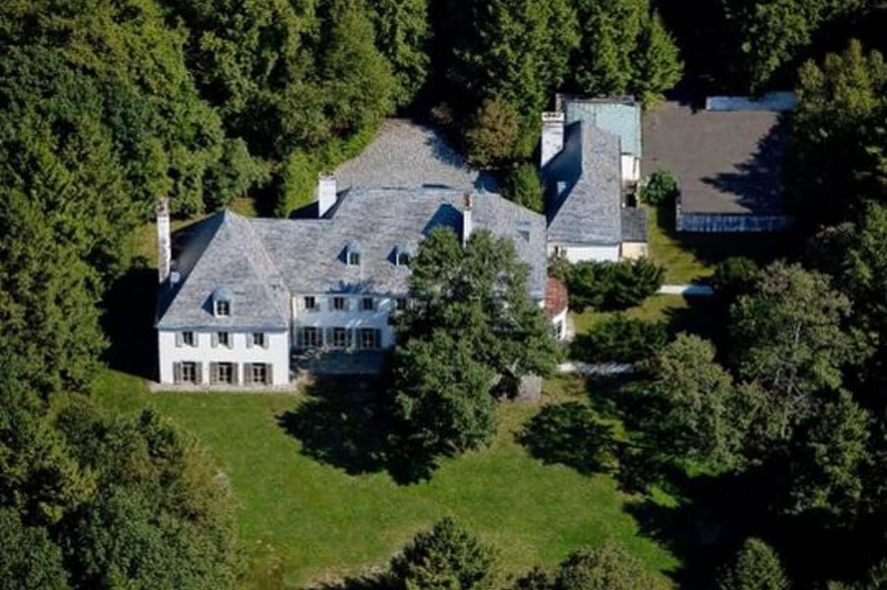 An aerial view of Huguette Clark's vacant estate in New Canaan