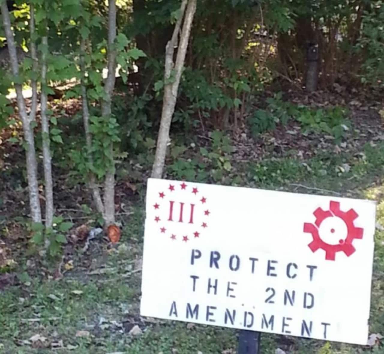 TheBlaze reported Monday night that Jon Gibson, of Lake Lincolndale, was fed-up after his pro-gun sign was removed from his front yard for a third time.