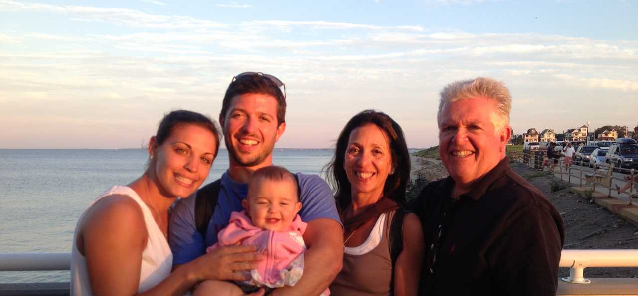 Morrissey, right, with his wife, Linda, his son, Eric, his daughter in law, Gianna, and his granddaughter, Cecelia. 
