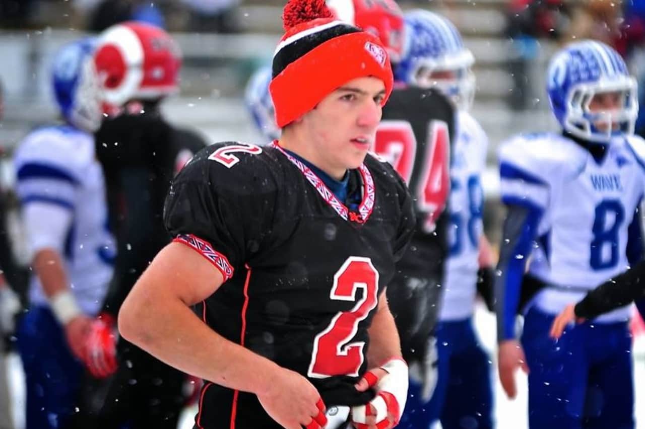 New Canaan football player  Cole Harris was named the MSG Varsity Player of the Year in Connecticut.