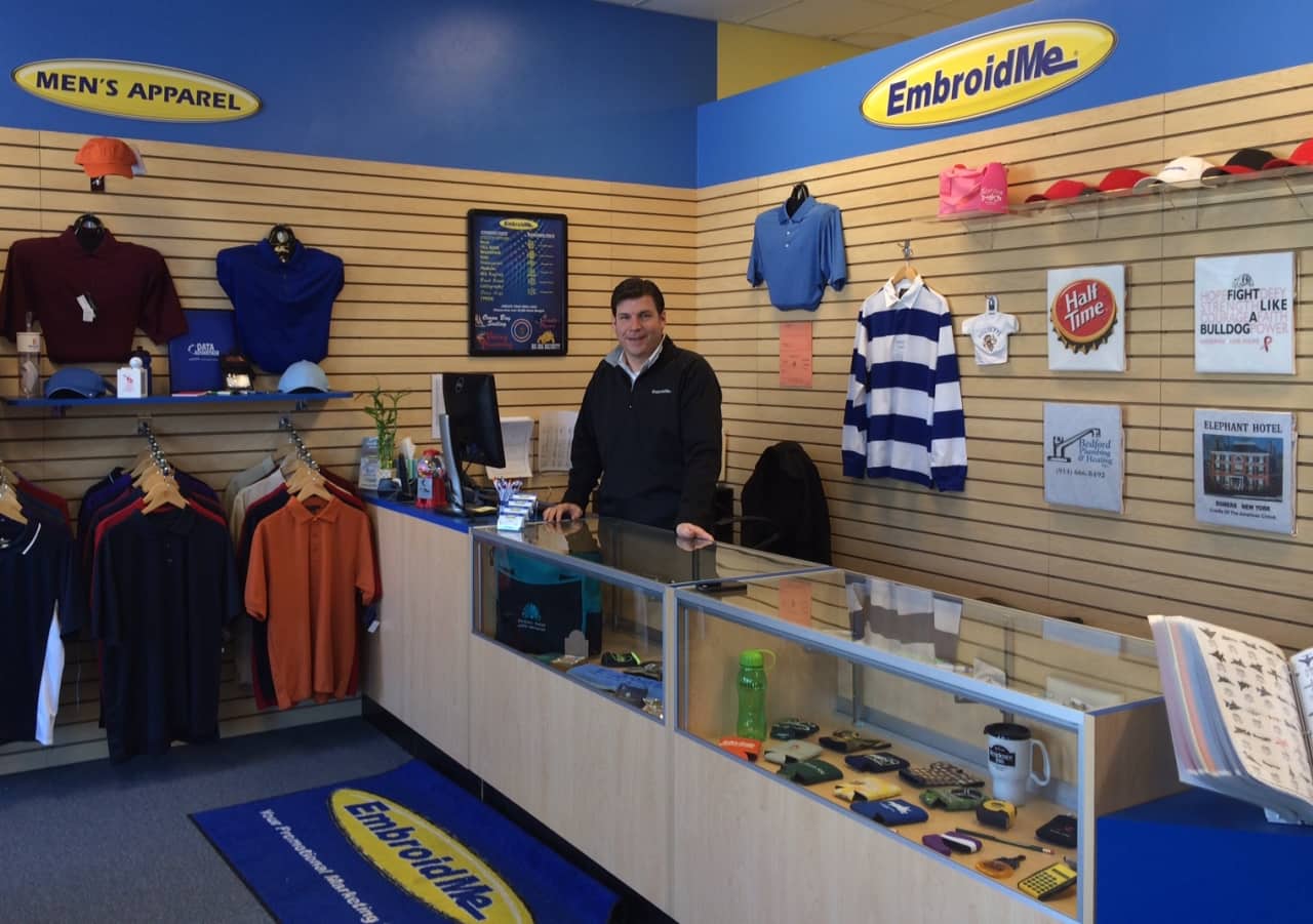 Somers' Tom Newman recently opened an EmbroidMe business in The Somers Commons Shopping Center.