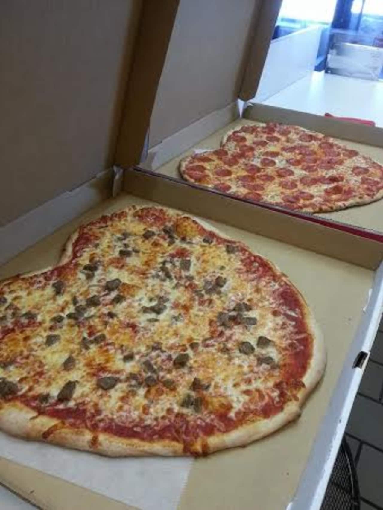 Joe's Pizza in New Canaan served heart-shaped pizzas on Valentine's Day.
