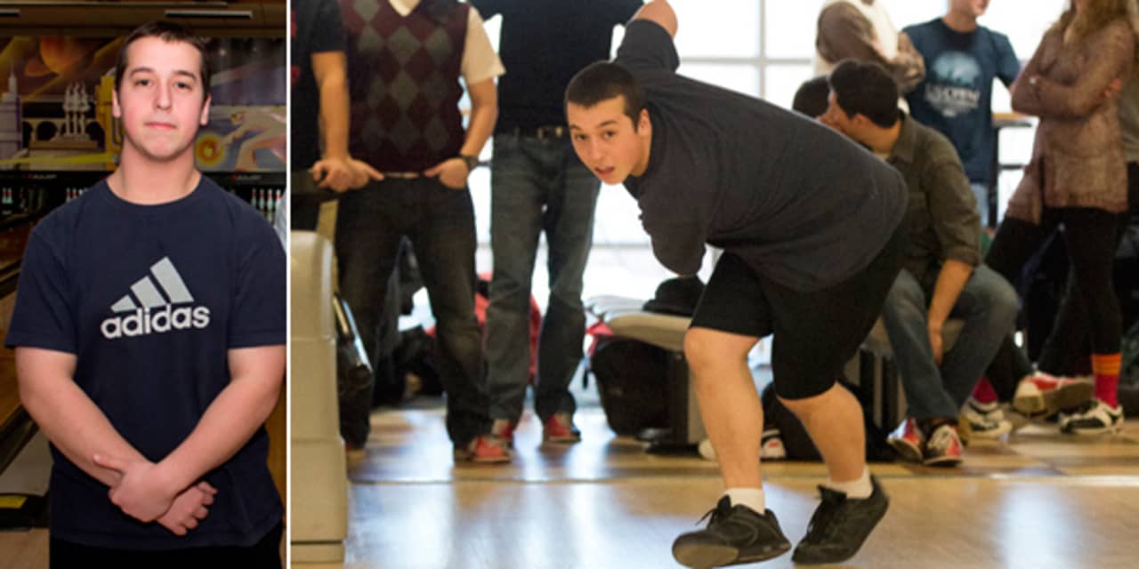 Michael DeRenzis is the first  two-handed bowler to represent Section 1 in the state bowling competition.