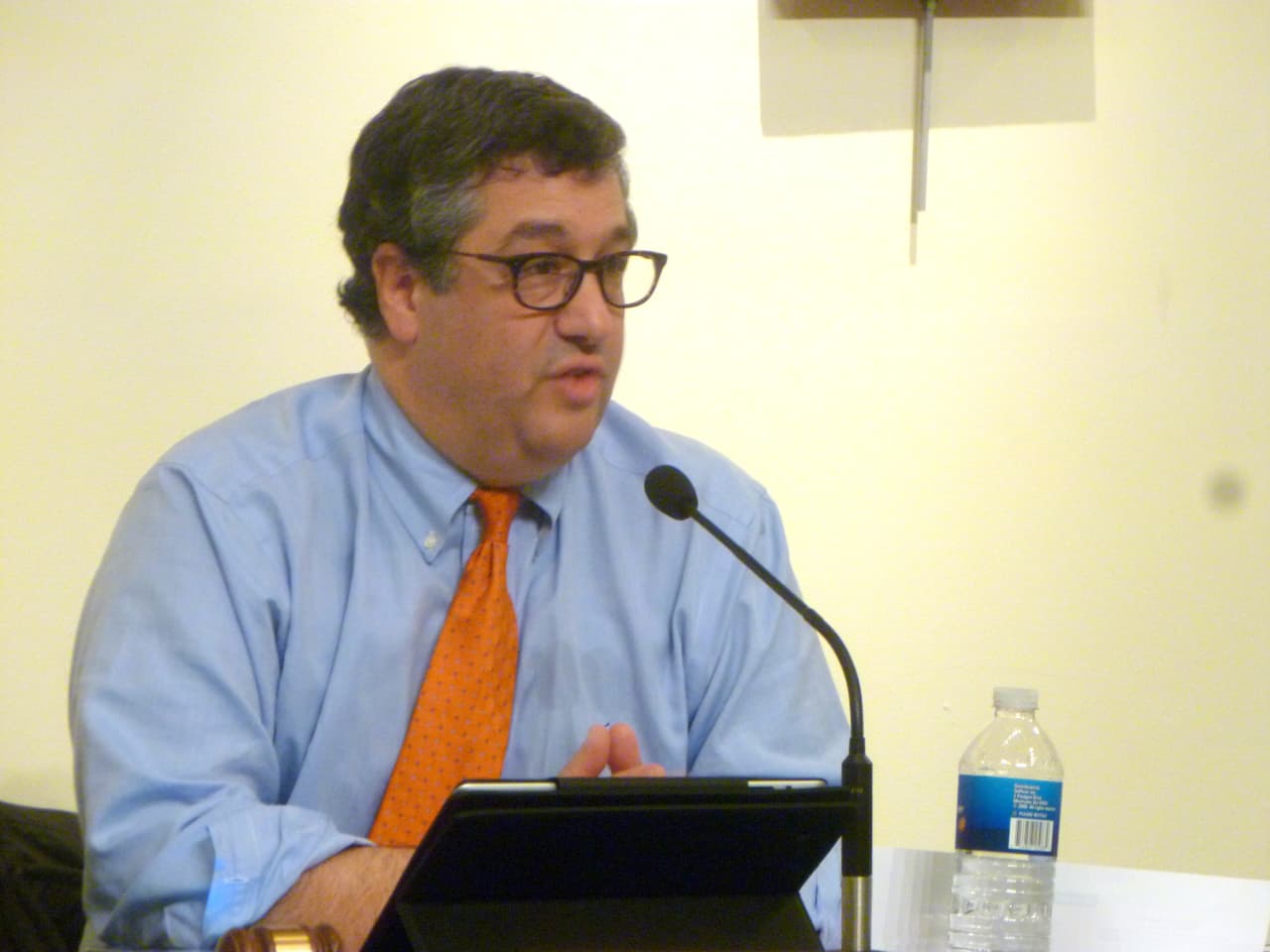 New Canaan First Selectman Rob Mallozzi and other town officials were able to approve a budget for 2014-15.