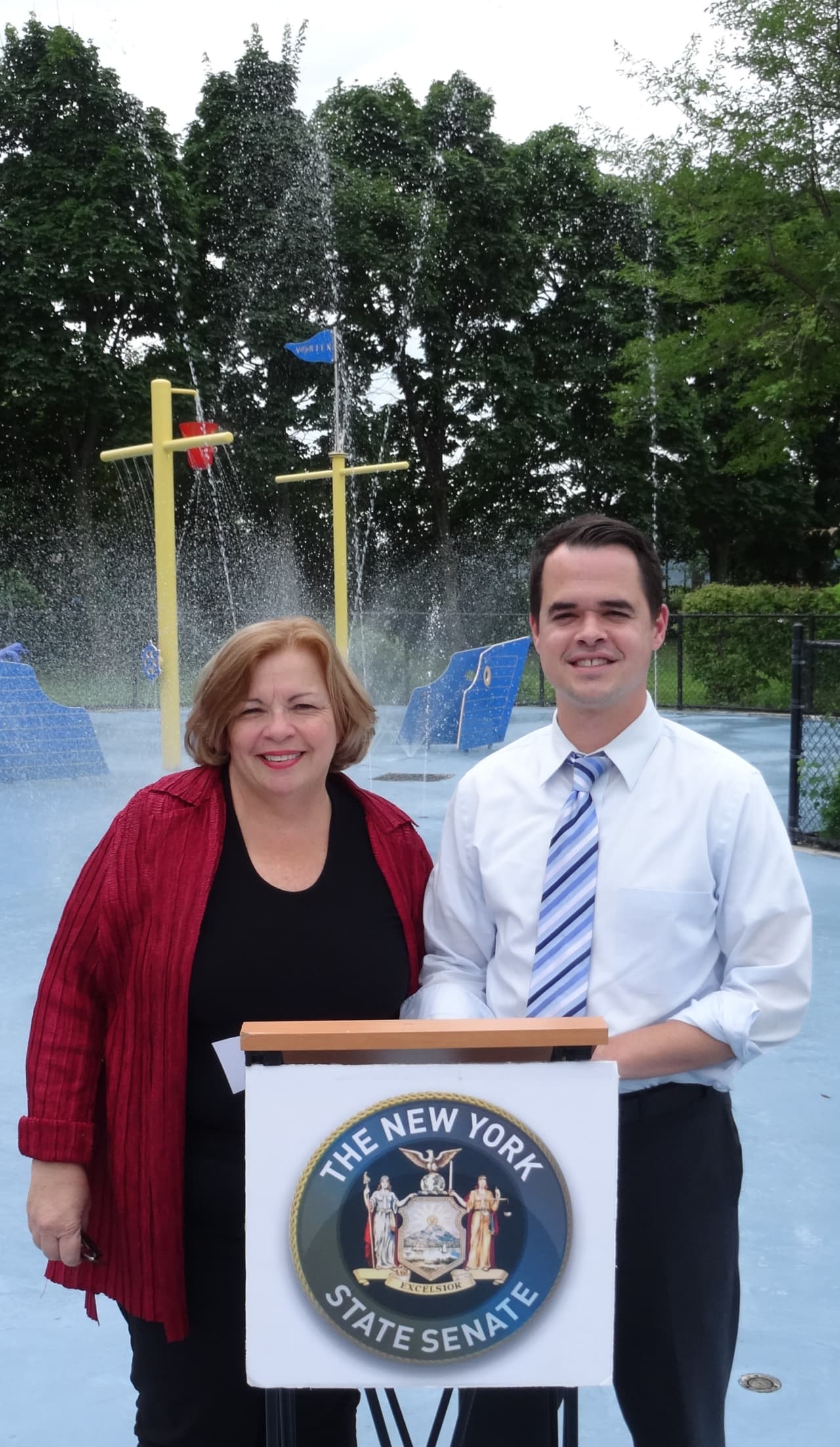 Senator David Carlucci and Town of Ossining Supervisor Sue Donnelly announced plans for a new water recycling system to be added at Louis Engel Waterfront Park.