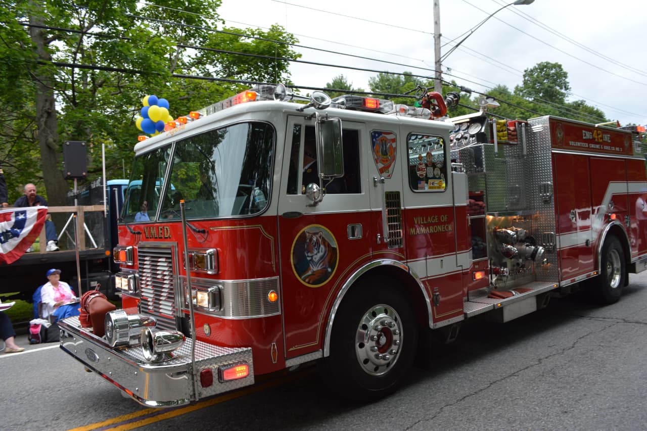 Mamaroneck firefighters extinguished a truck fire on Saturday along Boston Post Road.