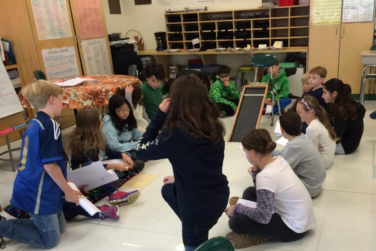 Fifth-grade students at Todd Elementary School in Briarcliff Manor worked together to design and build vehicles that rolled as part of an engineering lesson.