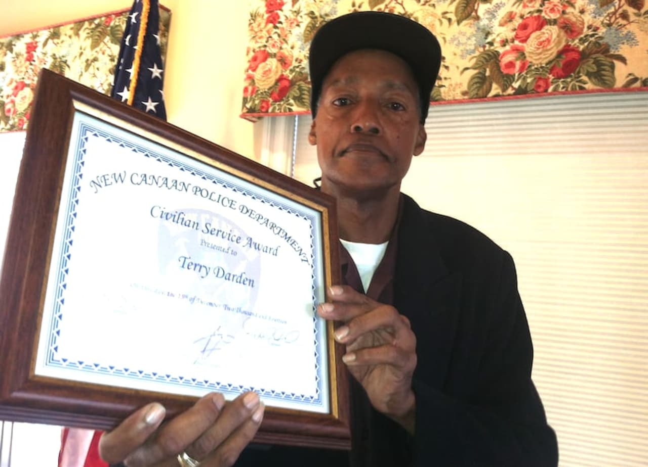 Terry Darden with his Civilian Service Award.