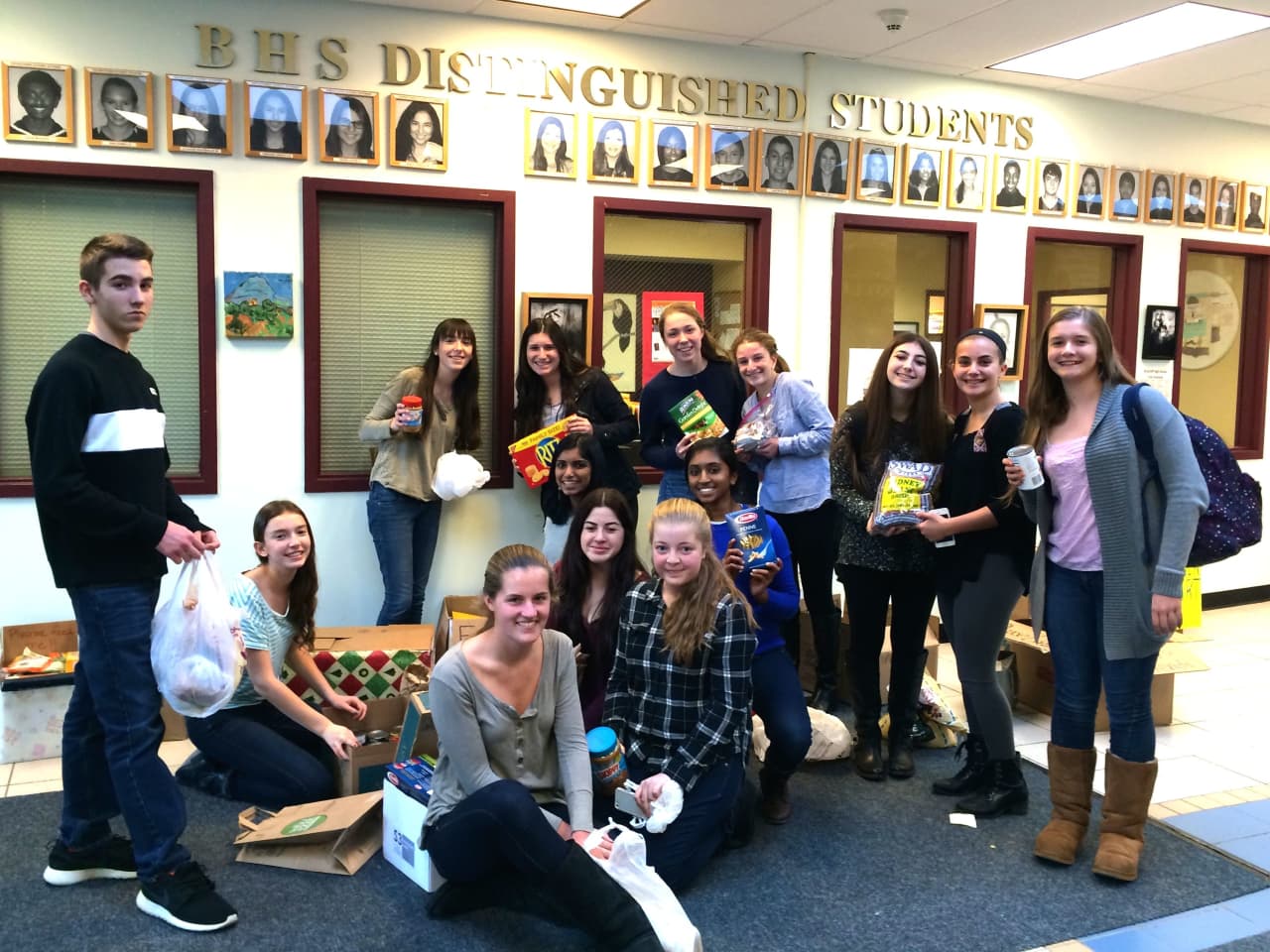 Briarcliff High School Food for Friends members collected 406 pounds of donations for the Food Bank for Westchester. 