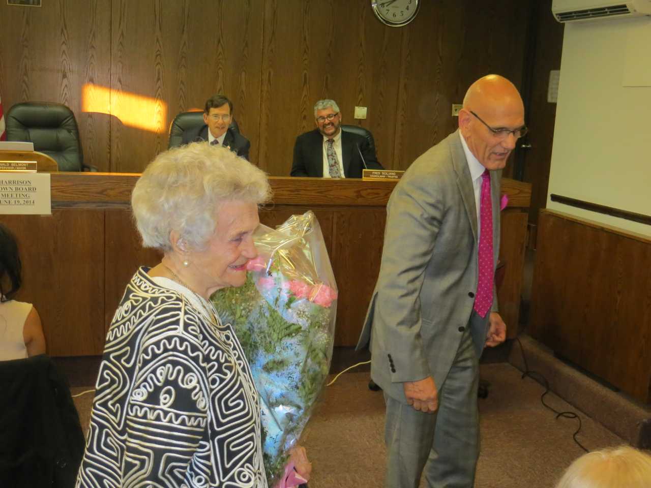 Mayor Ron Belmont at a Harrison Town/Village meeting last fall.
