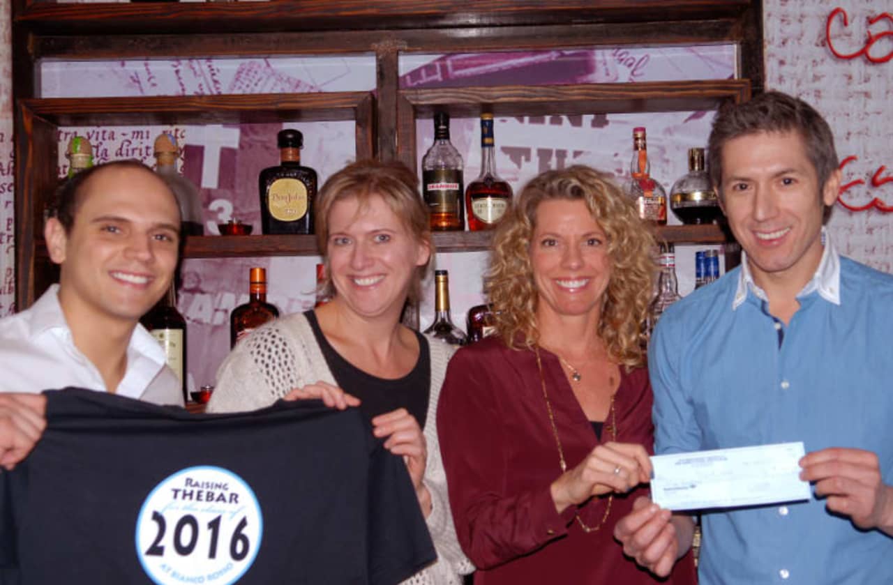 From left are Claudio Santos of Bianco Rosso, Project 2016 committee members Callie Mellana and Michele Ferguson Nichols, and Bianco Rosso owner Mario Lopez.