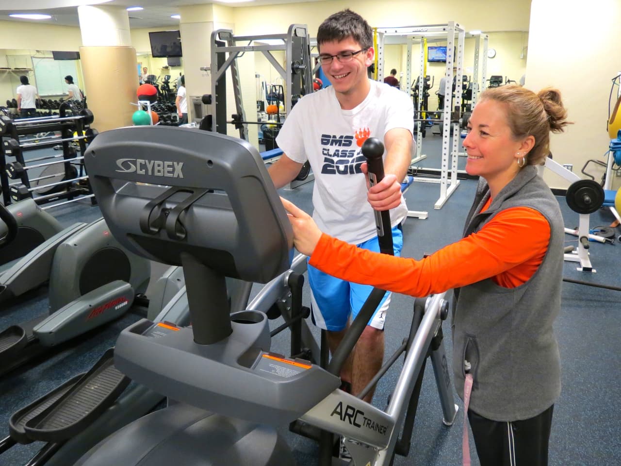 The new arc trainer in Briarcliff High Schools fitness center is offering students a new type of workout. 