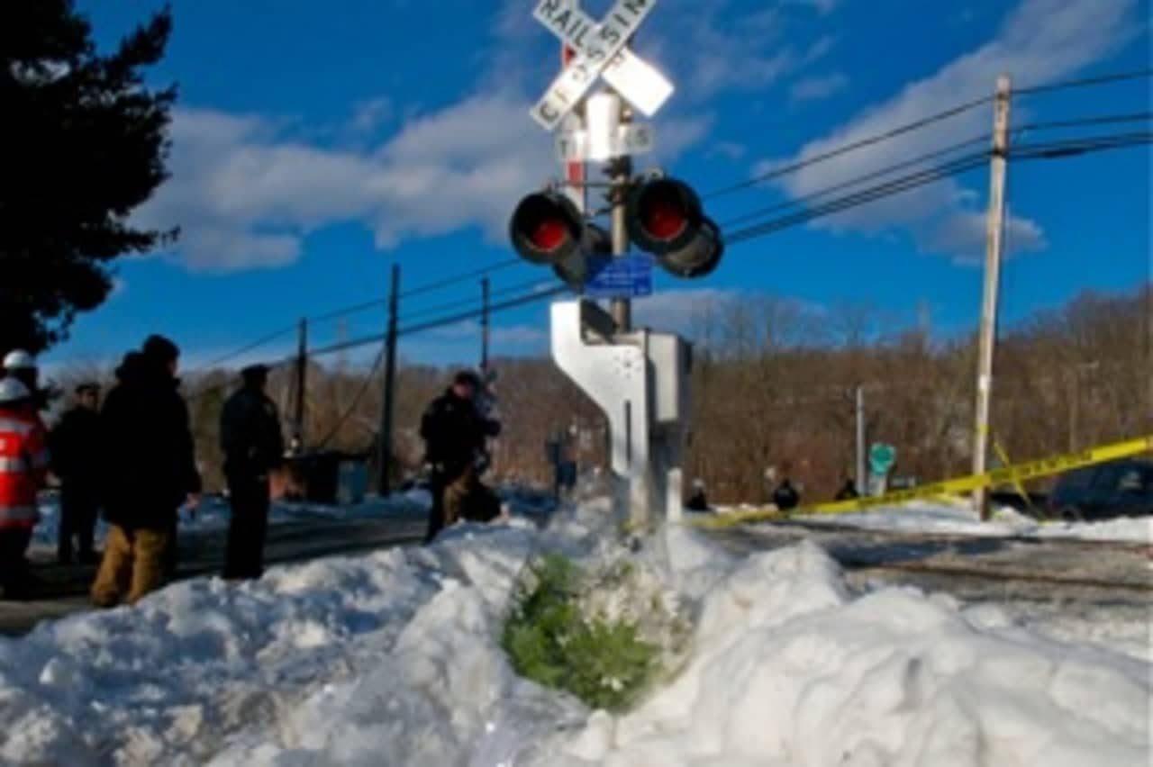 The Commerce Street railroad crossing in Valhalla where a train-SUV accident Feb. 3 killed six people.
