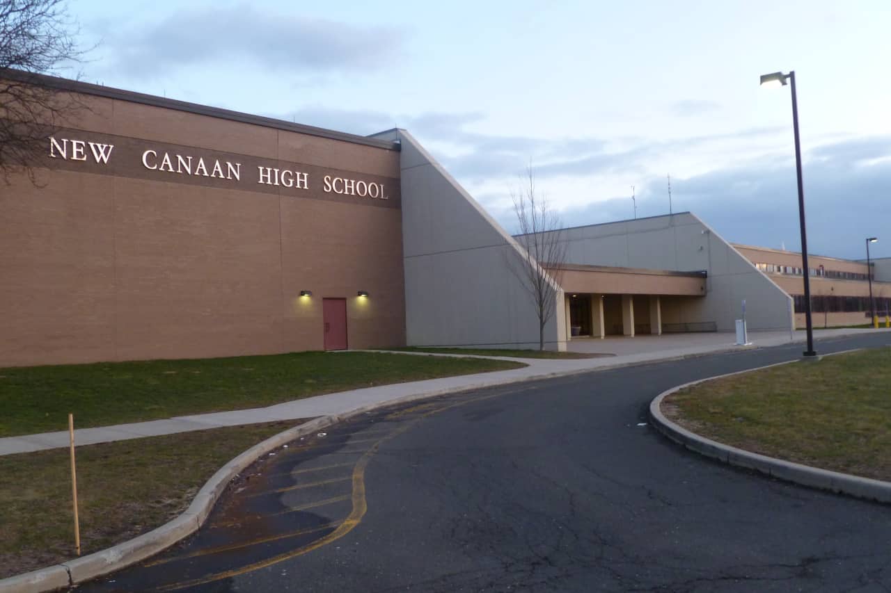 A former student was arrested at New Canaan High School.