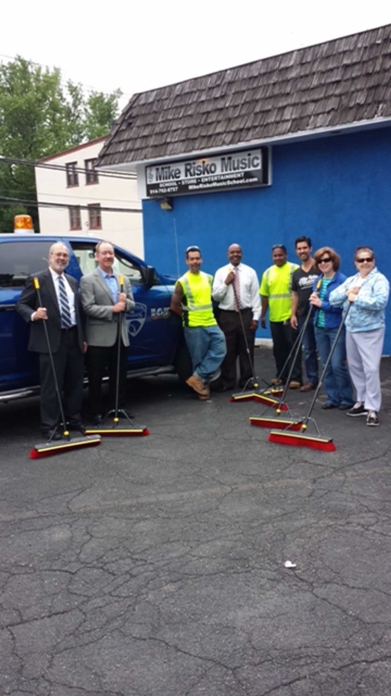 Residents helped clean up Croton Avenue on Ossining's Uptown Cleanup Day.