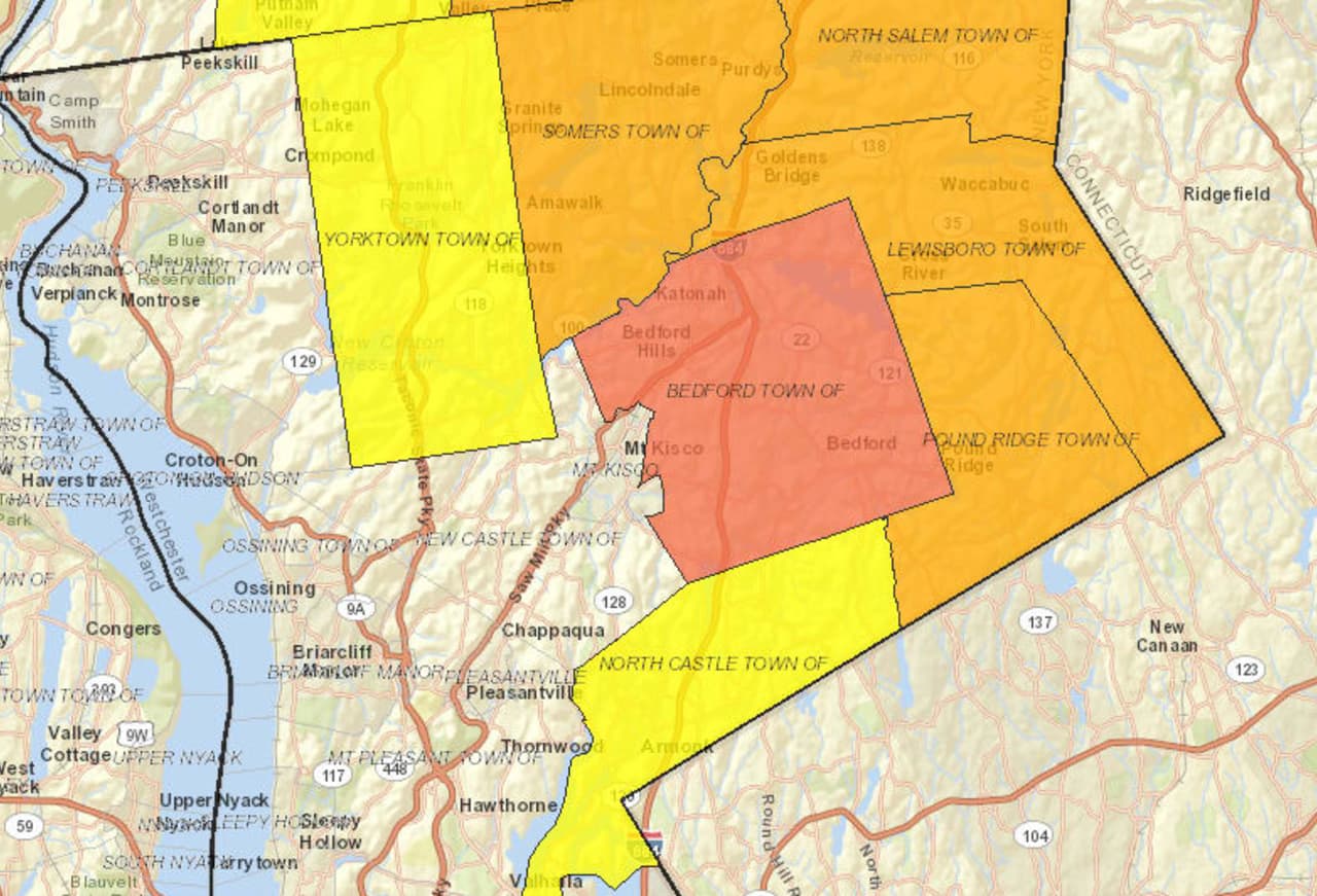 An estimated 343 out of 9,087 NYSEG customers were without power in Somers at 10:30 a.m. Wednesday.