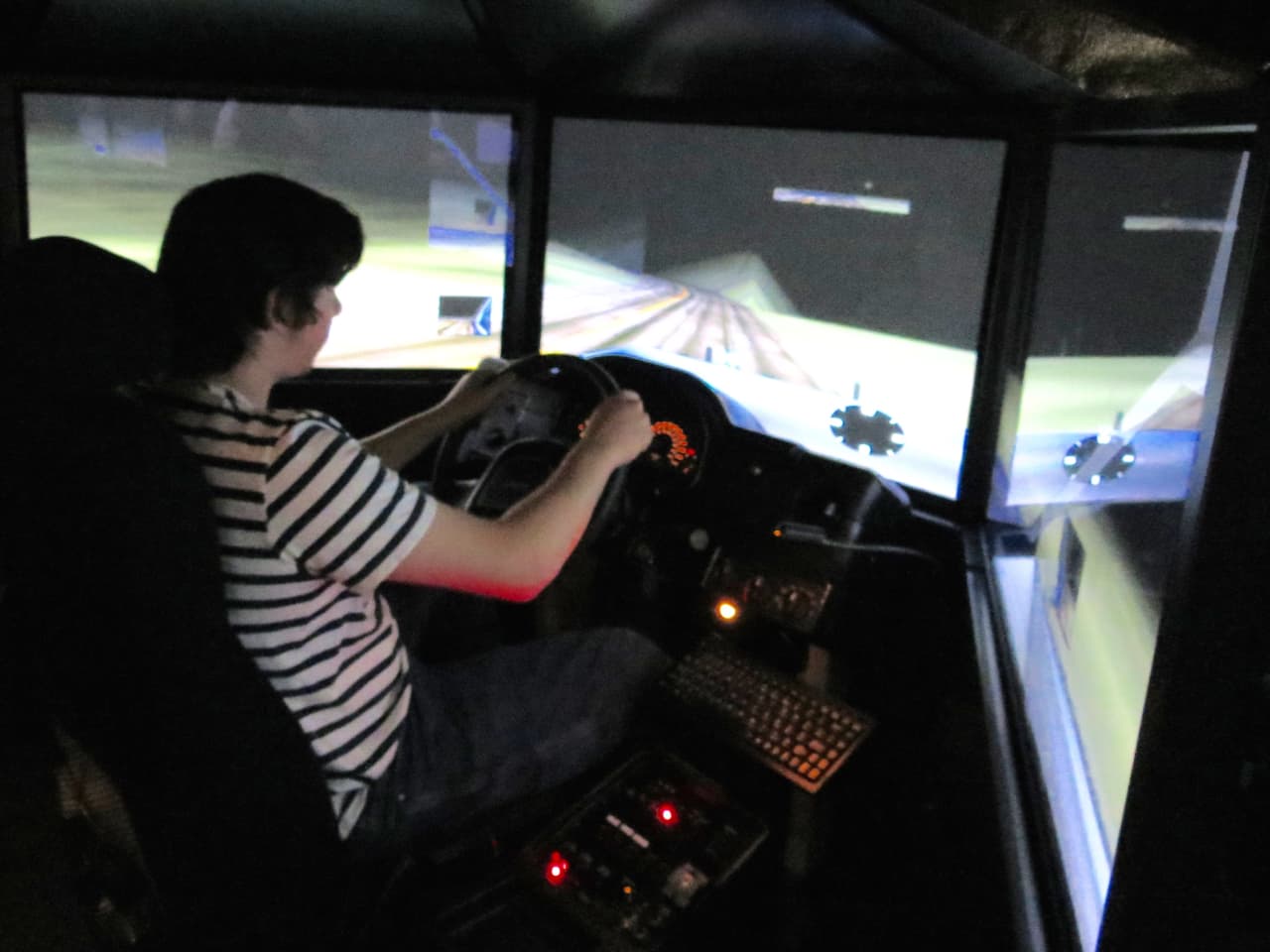 Briarcliff High School students tested out the Westchester County Department of Public Safetys drunk driving simulator.