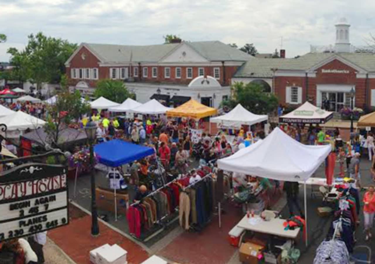 The Village Fair & Sidewalk Sale takes over downtown New Canaan. 