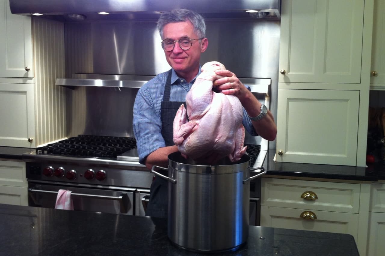 Robert Geitz of New Canaan prepped his Thanksgiving turkey last year in a brine solution with salt, sugar and apple cider. 