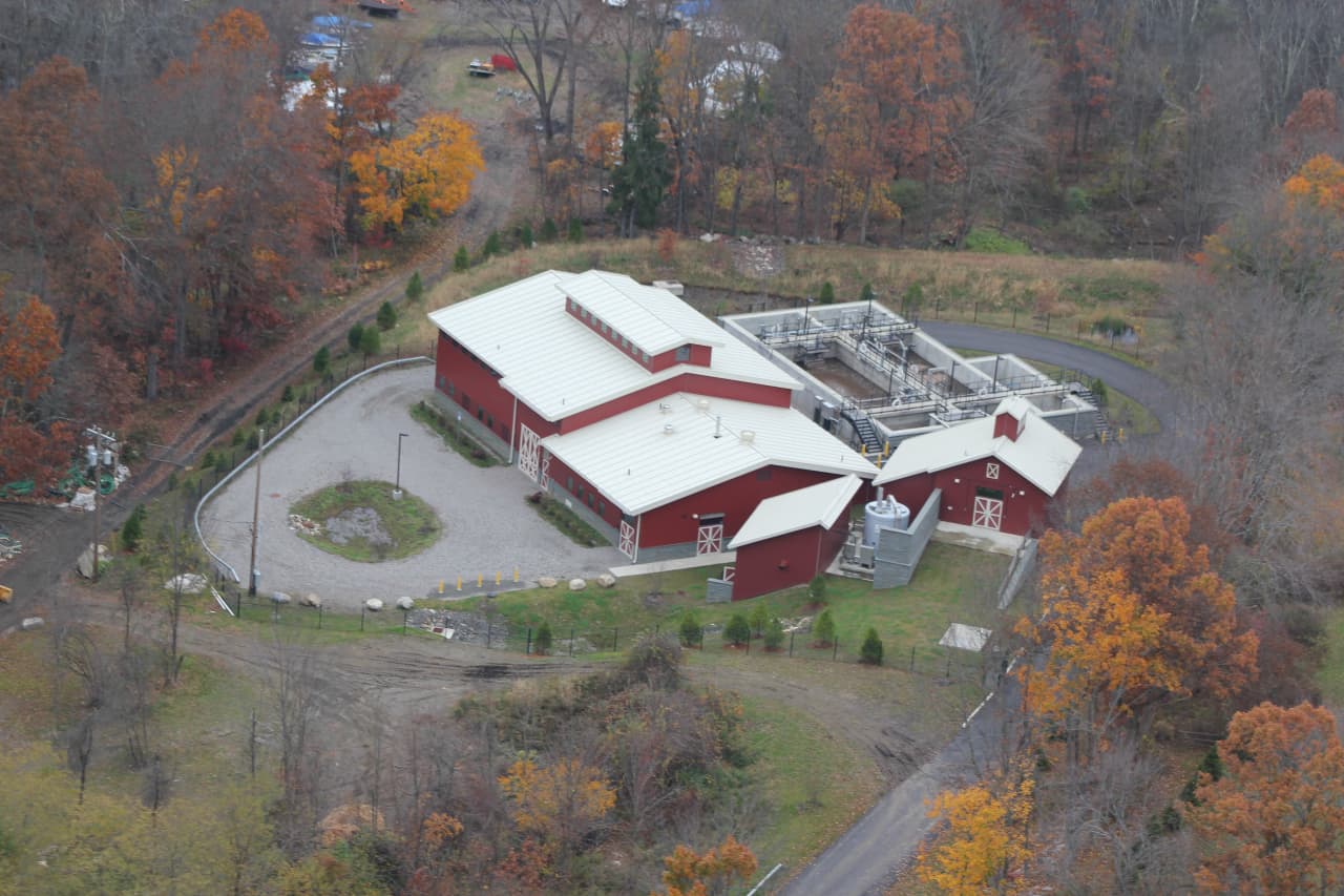 North Salem's Peach Lake Sewer Treatment Plant blends into the landscape with its barnlike design.