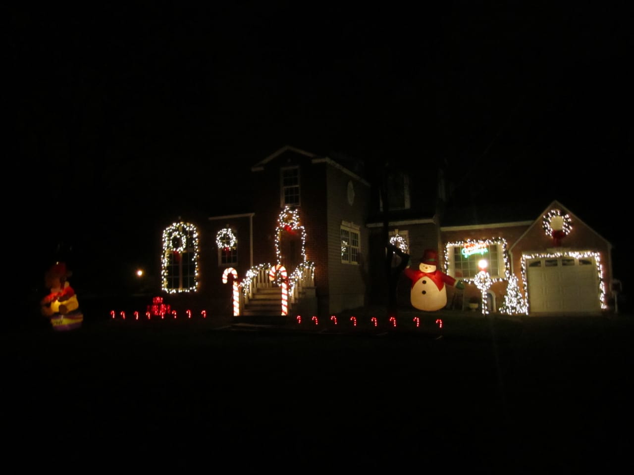 A home on Dalmeny Road in Briarcliff Manor lights up for the Christmas season. 