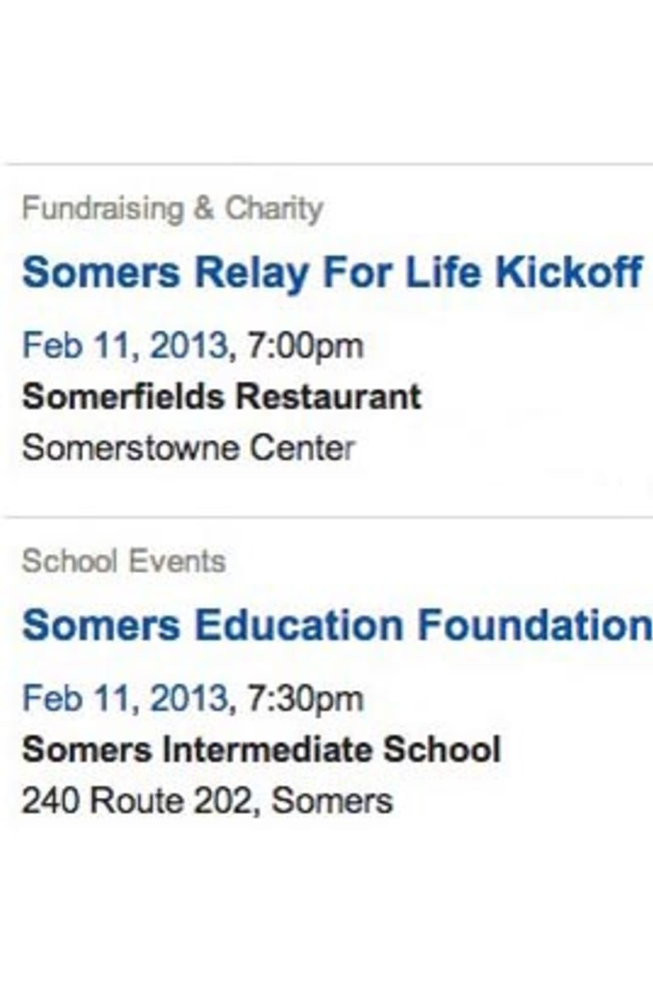 Add your event to The Somers Daily Voice calendar.