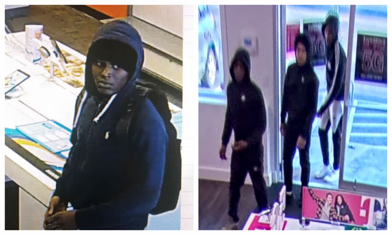 Know them? Police are attempting to identify three teens wanted in connection with a smash and grab robbery.