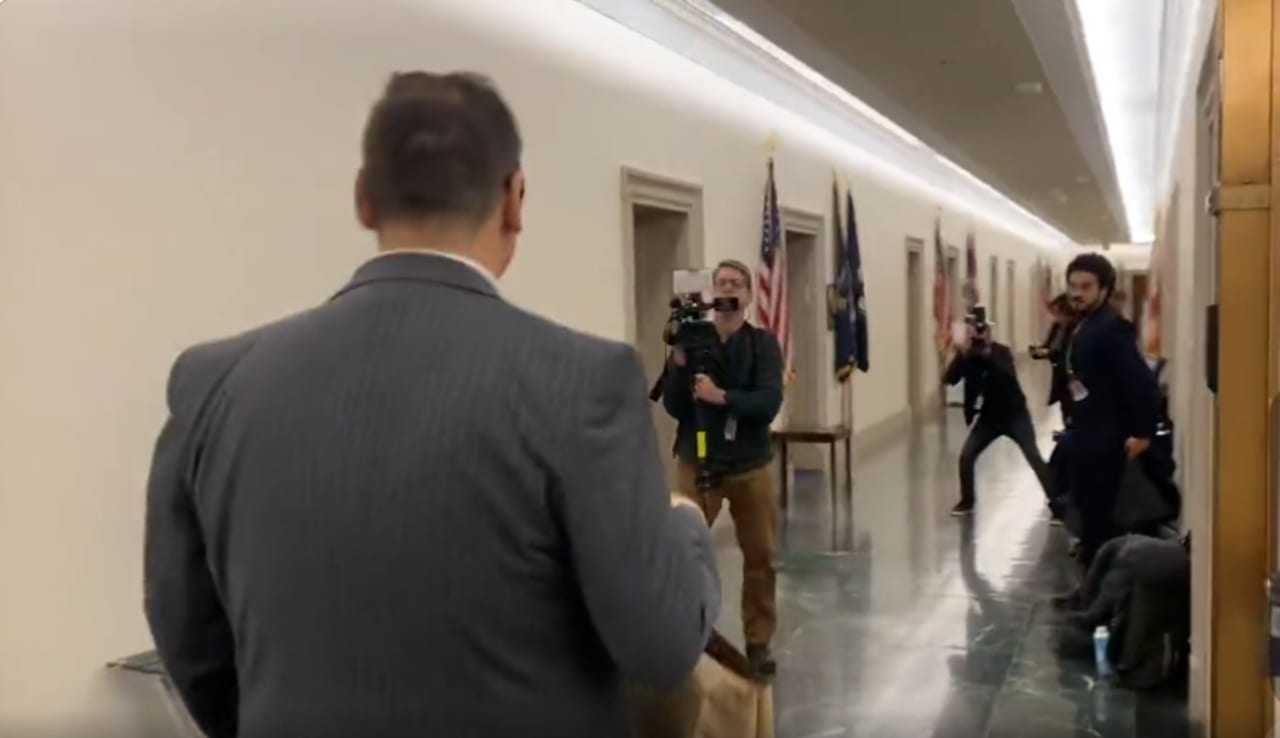 Embattled New York Rep. George Santos  brought Chick-fil-A for reporters camped outside his House office on Wednesday, Jan. 25.