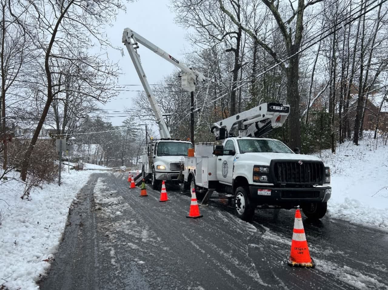 Eversource crews work to restore power to residents in Connecticut.