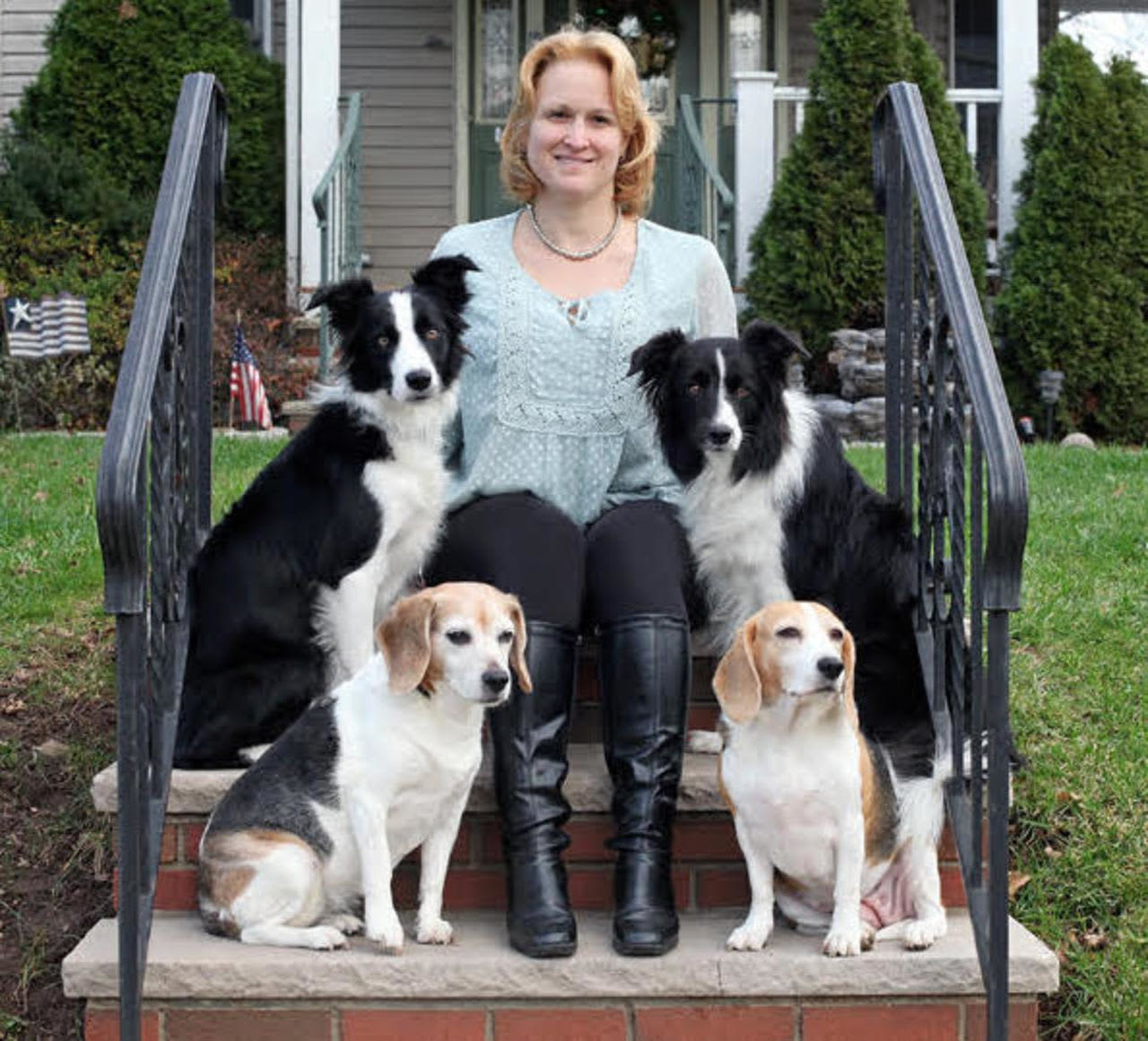 Jodi Kellar-Jackson with her dogs.