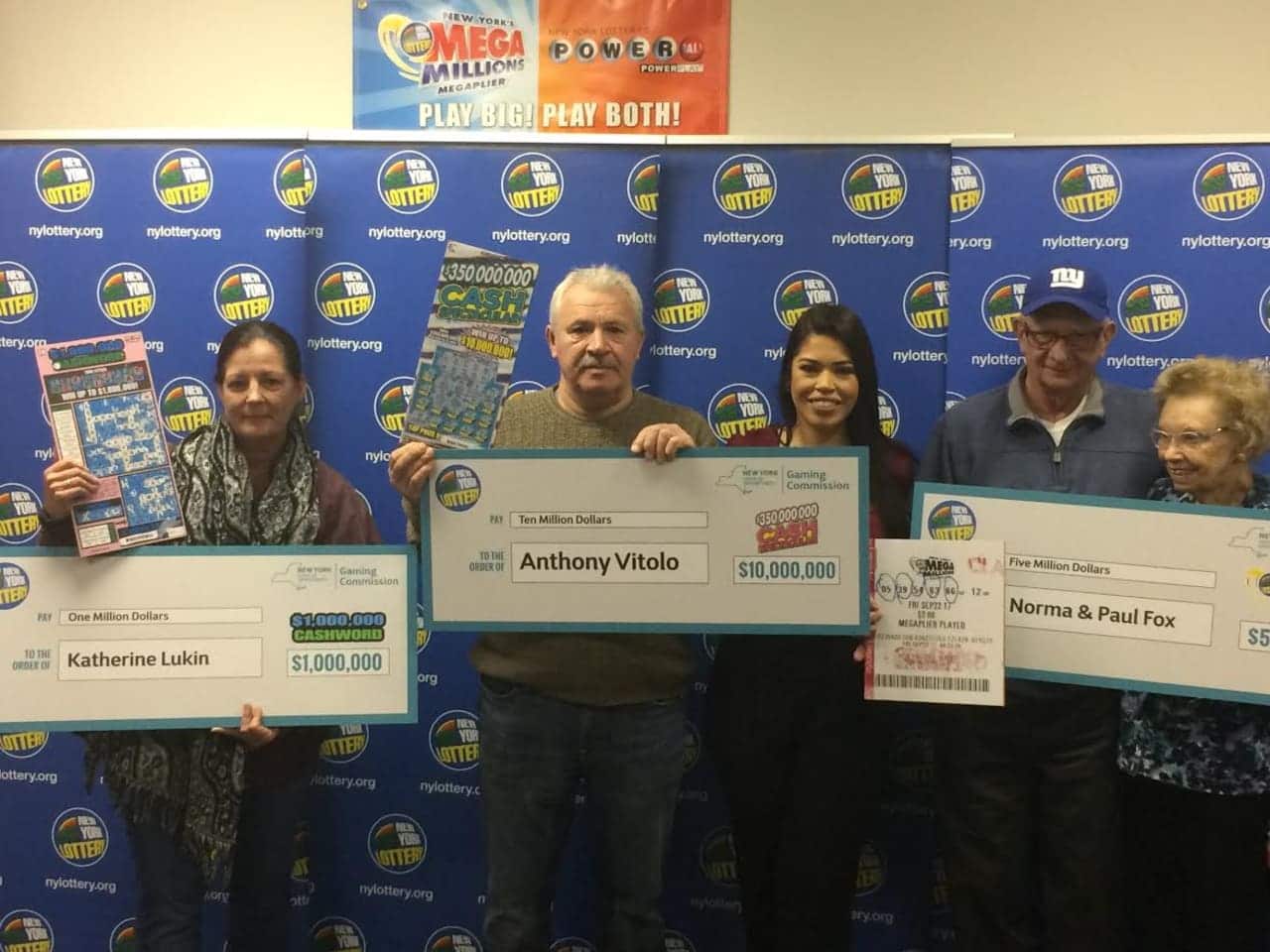 The Hudson Valley's newest millionaires who off their winning tickets and checks.