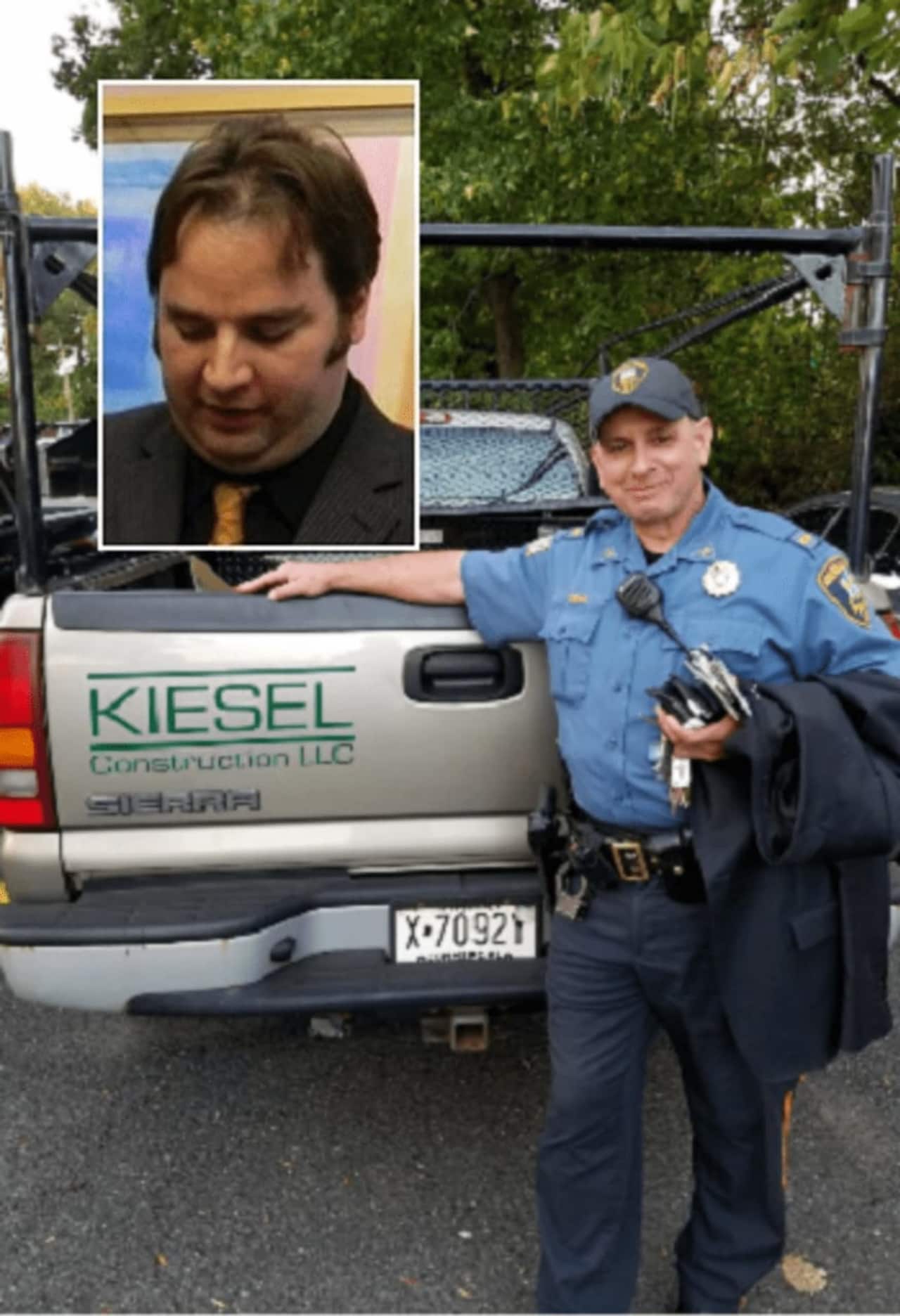 Lt. Daniel Urban with the pickup. INSET: Terence Kiesel