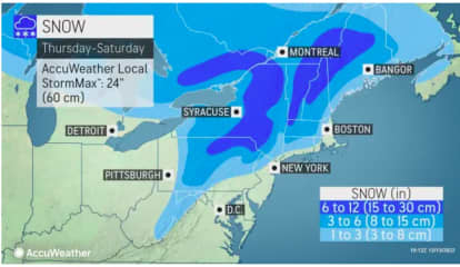 Projected Snowfall Totals Released For Powerful New Storm System Headed To Region