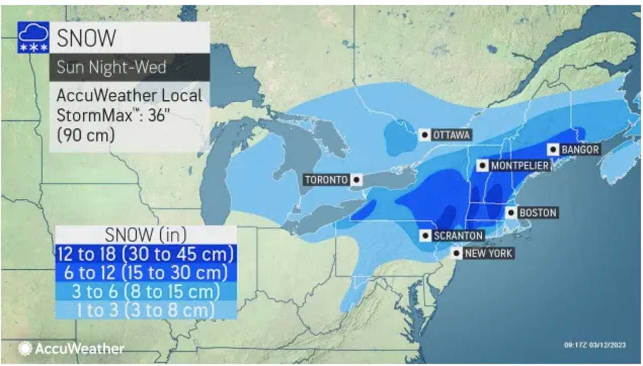 Nor'easter: These Parts Of Region Could See 18 Inches Of Snowfall From Multi-Threat Storm