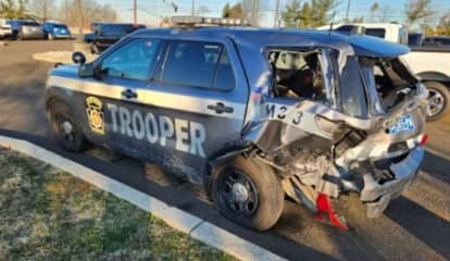 Bucks Driver Hospitalized After Crashing Into State Trooper