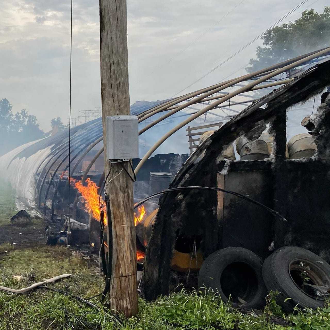A difficult fire broke out at the Hartsdale Greenhouses.