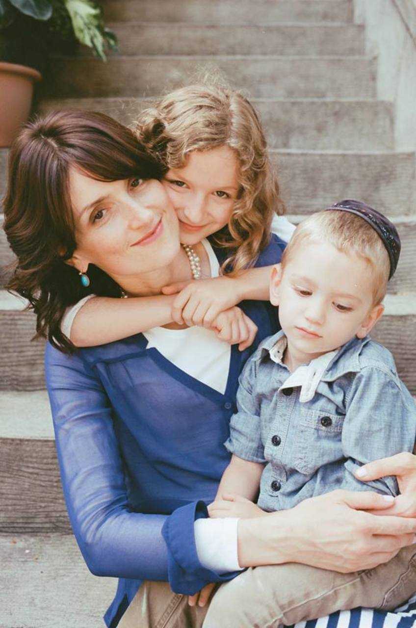 Miriam Dubinsky of Clifton and two of her children.