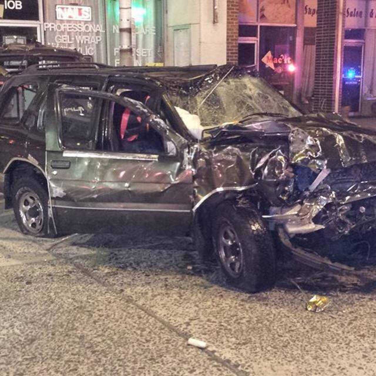 The car was totally after plunging into the Norwalk River.