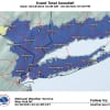 A look at the latest projected snowfall totals in and around New York City and Long Island released by the National Weather Service on Thursday, Feb. 18.