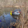 An elderly man was rescued by first responders after crashing into a lake in Western Massachusetts.