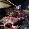 A truckload of Dr. Pepper pallets were strewn across Route 78 in a Warren County rollover crash Monday night, authorities said.