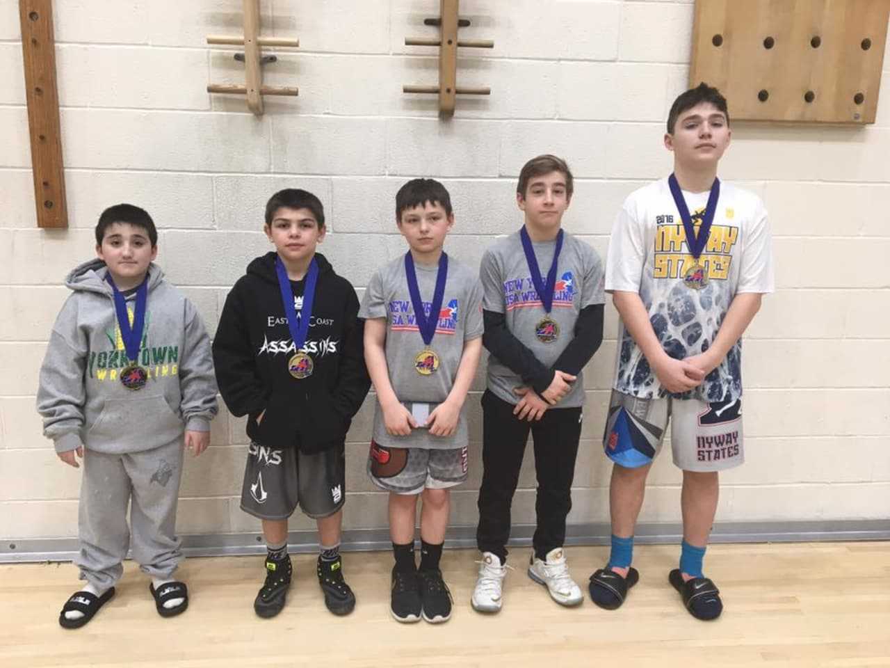 <p>From left, Landon Miller, PJ Duke, Dillion Arrick, Timmy Nova and Aidan Miller at the NYWAY Hudson Regional Qualifier.</p>