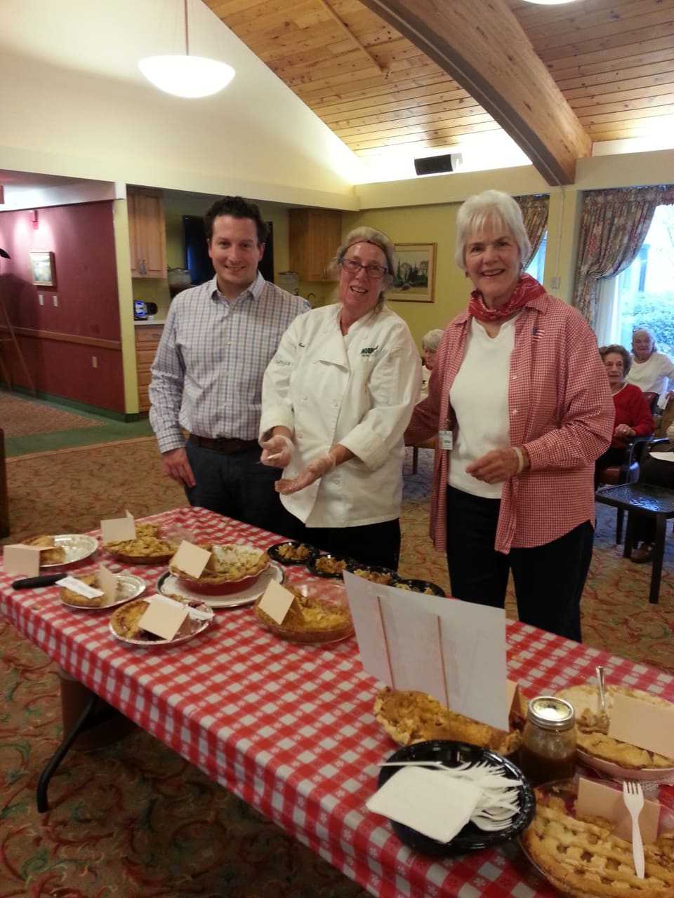 Competitors prepare for the pie-tasting contest at Waveny's, The Inn in New Canaan.