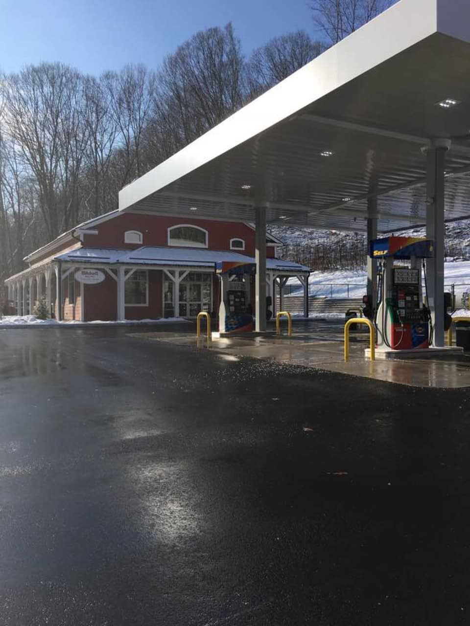 Mitchell's Gas Station and Country Store in Bethel — and the row of new pumps.