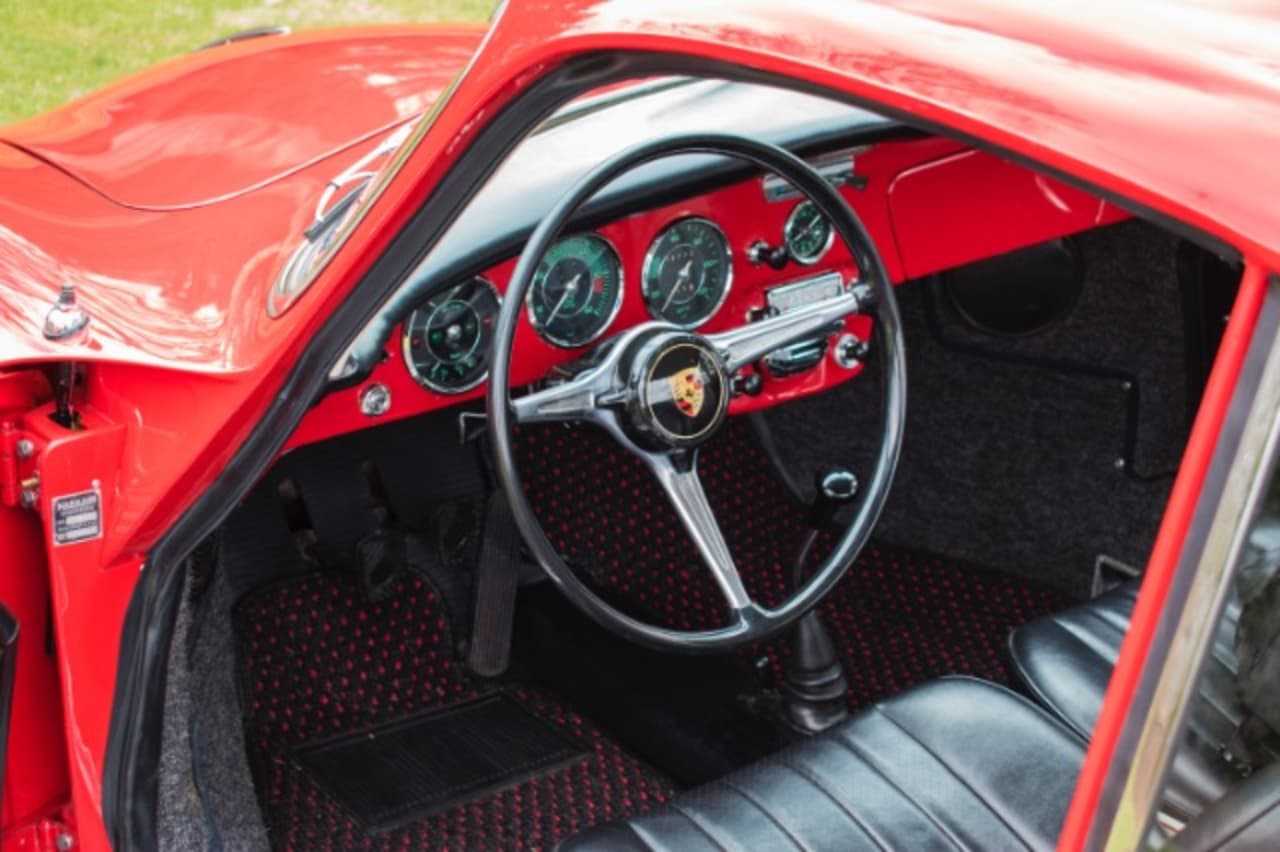 The 356C was restored in factory red on black.