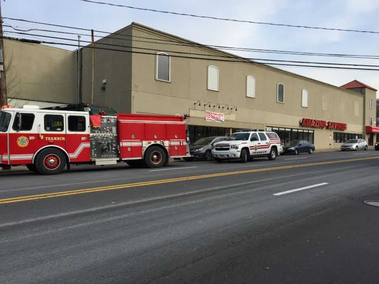 The Teaneck Fire Department responds to a false alarm at Amazing Savings.
